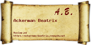 Ackerman Beatrix névjegykártya